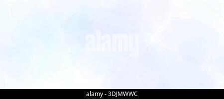 Sfondo effetto acquerello blu pastello. Texture sfumatura acquerello nuvola di cielo chiaro. La morbida vernice sfocata spruzza la carta da parati per il compleanno o il matrimonio. Sfondo in marmo femminile vettoriale Illustrazione Vettoriale