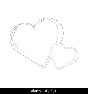 Stile minimalista con linee cardiache sovrapposte Illustrazione Vettoriale