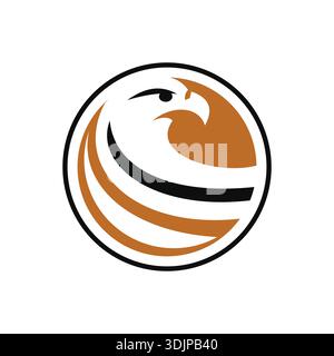 Icona della testa dell'aquila di alta qualità in stile vettoriale minimalista. Simbolo professionale per identità aziendale, mascotte sportive o sicurezza. Grap isolato di alta qualità Illustrazione Vettoriale