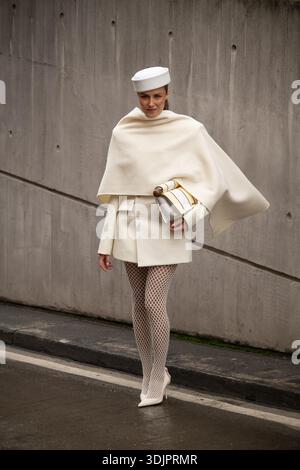 Nina Sandbech arriva all'Opéra Sport Show/Copenhagen Fashionweek Foto Stock