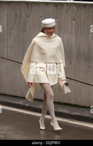 Nina Sandbech arriva all'Opéra Sport Show/Copenhagen Fashionweek Foto Stock