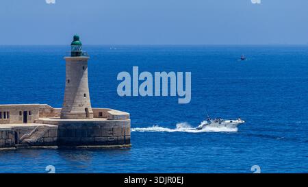 Faro di Sant'Elmo, Valletta Malta Foto Stock