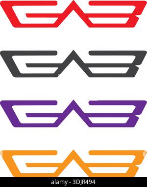 Logo lettera iniziale creativo innovativo LOGO EAB MODERN Illustrazione Vettoriale
