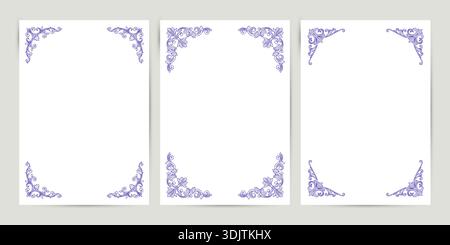 Cornici angolari ornate vintage. Semplice illustrazione vettoriale. Illustrazione Vettoriale