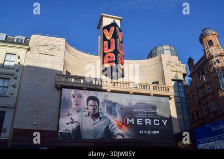Londra, Regno Unito. 28 gennaio 2026. Vista esterna diurna del Vue Cinema West End in Leicester Square. Credito: Vuk Valcic/Alamy Foto Stock