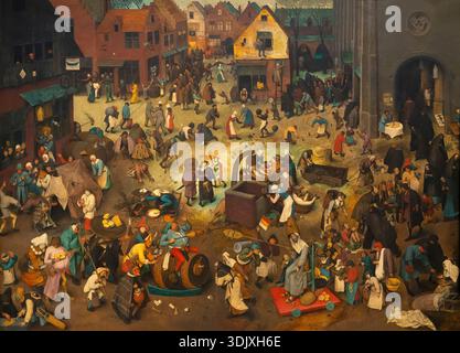 La lotta tra Carnevale e Quaresima, Pieter Bruegel il Vecchio, 1559 Foto Stock