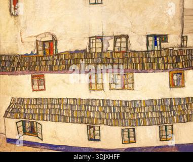 Facciata di una casa, finestre, Egon Schiele, 1914 Foto Stock
