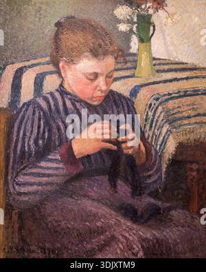 Donna Mending, Camille Pissarro, 1895 anni Foto Stock