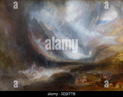 Valle d'Aosta, tempesta di neve Avalanche e temporale, JMW Turner, 1836-1837 Foto Stock