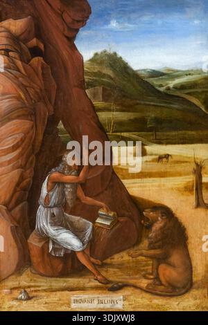 San Girolamo nella natura selvaggia, Giovanni Bellini, 1460 circa Foto Stock