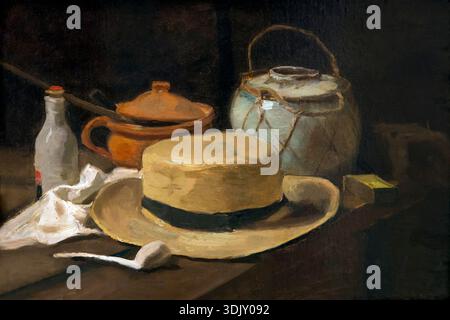 Natura morta con cappello di paglia, di Vincent van Gogh, 1881 Foto Stock