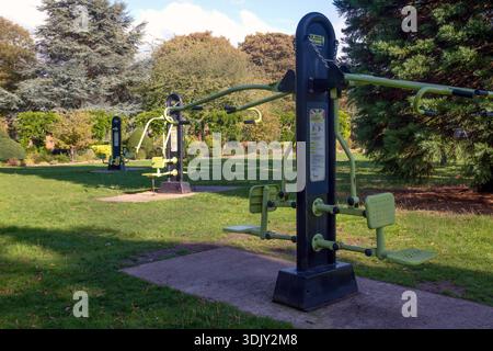 Attrezzature da palestra all'aperto nel parco Foto Stock