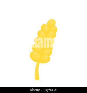 Carino grano volumetrico. Concetto di preparazione del pane e della farina. Raccolto aziendale Illustrazione Vettoriale