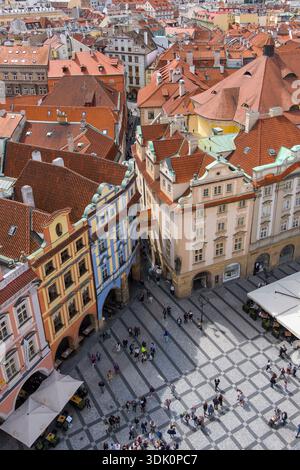 Vista aerea del centro storico di Praga, Czechia Foto Stock