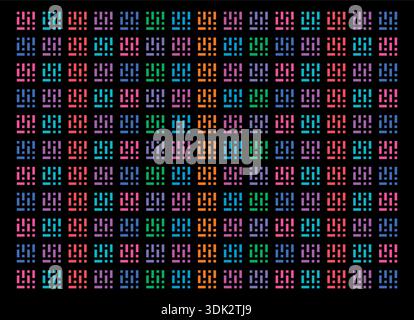 forme geometriche colorate su sfondo nero. sfondo geometrico Illustrazione Vettoriale