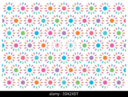 concetto di sole colorato. sfondo solare colorato. simbolo del sole carino Illustrazione Vettoriale