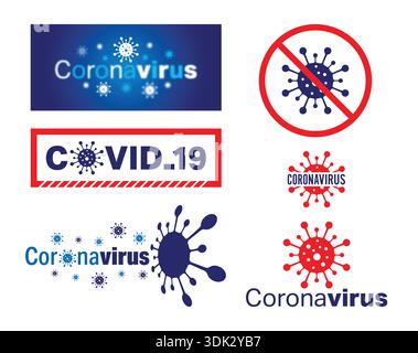 logo del coronavirus. parola e simbolo del coronavirus Illustrazione Vettoriale