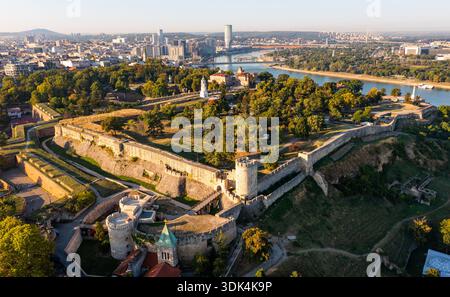 Fortezza di Belgrado, Serbia, vista aerea Foto Stock