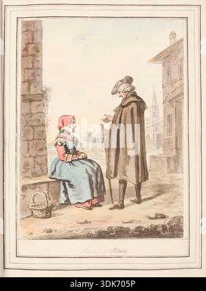 Donna di Pistoia, foglia di "A Collection of Dresses by David Allan Mostly from Nature", 1776. Foto Stock