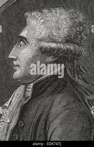 Raymond de Sèze, (1750-1828), avvocato francese, 1876. Difese re Luigi XVI, insieme ad altri due avvocati, durante il suo processo davanti alla Convenzione. Da "storia della Rivoluzione francese", vol i, 1876. Foto Stock