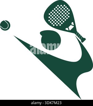 Illustrazione del design dell'icona del logo Padel Illustrazione Vettoriale