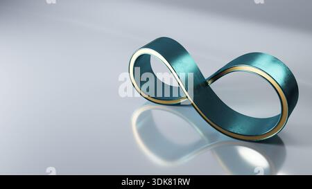 Simbolo luminoso Neon Infinity su sfondo scuro Grunge Foto Stock