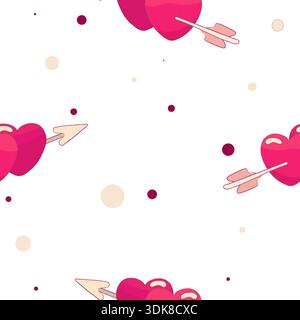 Motivo vettoriale senza cuciture con un bel San Valentino Illustrazione Vettoriale