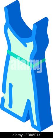 Abito da donna icona vettoriale isometrica Illustrazione Vettoriale