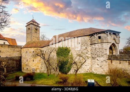 Città vecchia di Rothenburg ob der Tauber, Germania Foto Stock