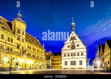 Città vecchia di Rothenburg ob der Tauber, Germania Foto Stock