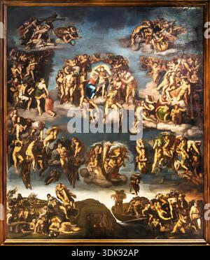 Il giudizio universale dopo l'affresco di Michelangelo nella Cappella Sistina, ignoto pittore tedesco del XVIII secolo, Museo Czartoryski, 1796, il più antico museo di P. Foto Stock