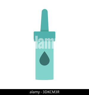 Icona gocce nasali. Strumento per bottiglie medicali. Vettore di medicina liquida. Simbolo di caduta della salute. EPS 10. Illustrazione Vettoriale