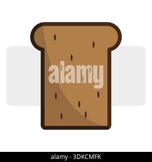 Icona pane tostato. Simbolo del cibo per la colazione. Panetteria marrone Vector. Insegna a fette di pane. EPS 10. Illustrazione Vettoriale
