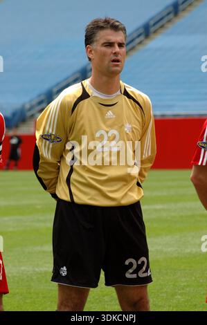 Foxboro USA 16 giugno 2007: CONCACAF Gold Cup quarti di finale Canada vs Guatemala la partita si conclude con una vittoria per 3:0 per i canadesi. . Interno canadese Foto Stock