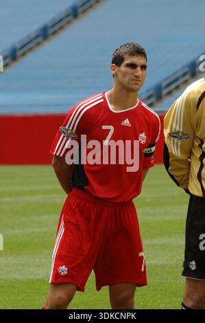 Foxboro USA 16 giugno 2007: CONCACAF Gold Cup quarti di finale Canada vs Guatemala la partita si conclude con una vittoria per 3:0 per i canadesi. aeroporto internazionale canadese Foto Stock