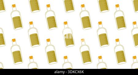 Modello della bottiglia di olio d'oliva senza cuciture Illustrazione Vettoriale