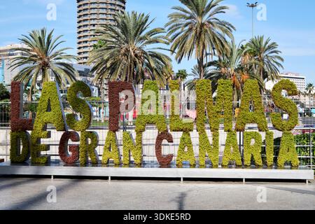 cartello per las palmas de gran canaria plaza de canarias, isole canarie, spagna Foto Stock