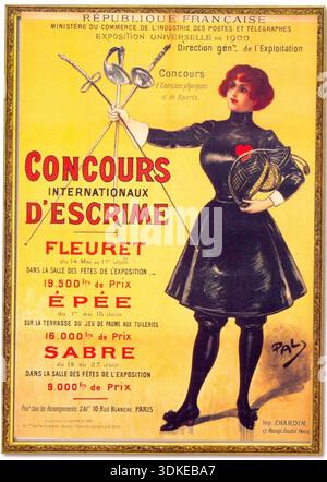 Poster ufficiale dell'esposizione Mondiale del 1900, Parigi Foto Stock