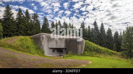 Orlicke Hory, repubblica Ceca - 07 13 2022: Bunker militare R-H-S 76 Lom alle Montagne dell'Aquila, parte delle fortificazioni di confine cecoslovacche da BE Foto Stock