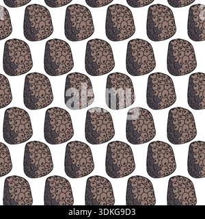 Motivo naturale senza cuciture con elementi etnici colorati disegnati. Simboli geometrici aborigeni sullo sfondo del messaggio di saluto. Scheda design per messicano, americano Illustrazione Vettoriale