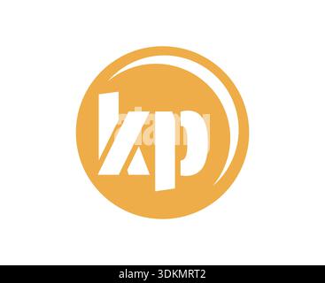 Emblema KP sport o logotipo squadra. Logo della palla con una combinazione delle lettere iniziali K e P per il negozio di palline, l'azienda sportiva, l'allenamento, il badge del club. Vettore Illustrazione Vettoriale