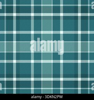 Strato di tessuto a quadri, fantasia in tessuto tartan. Controllo dello sfondo continuo del vettore Deco nella tavolozza dei colori chiari e ciano. Illustrazione Vettoriale