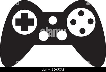 Icona del gamepad su sfondo bianco Illustrazione Vettoriale