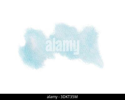 Morbido acquerello blu cielo con texture di carta visibile, che evoca nuvole serene in un cielo limpido. Sfondo delicato e etereo per un design rilassante, baby Foto Stock