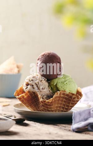 Ciotola per gelati assortita Foto Stock