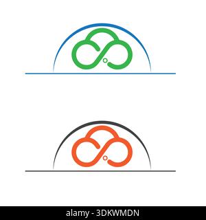 Logo e simbolo del modello di progettazione del lavoro di squadra Illustrazione Vettoriale
