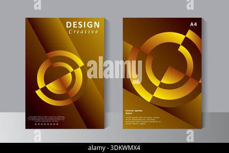 Modello di brochure creativa design vettoriale, rapporto annuale, rivista, poster, presentazione aziendale, portfolio, opuscolo, infografica, stampa a colori Illustrazione Vettoriale