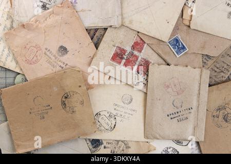 Lettere postali da in Time of World War2, 1941-1945, URSS Foto Stock