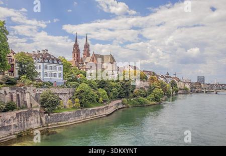 Sul Reno a Basilea, Svizzera Foto Stock