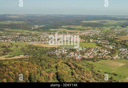 Vista sulla città di Engen im Hegau Foto Stock